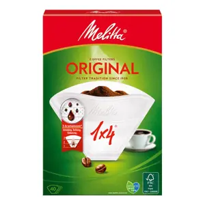 Vienkartiniai kavos filtrai Melitta Original 4 puodeliai 40 vnt.