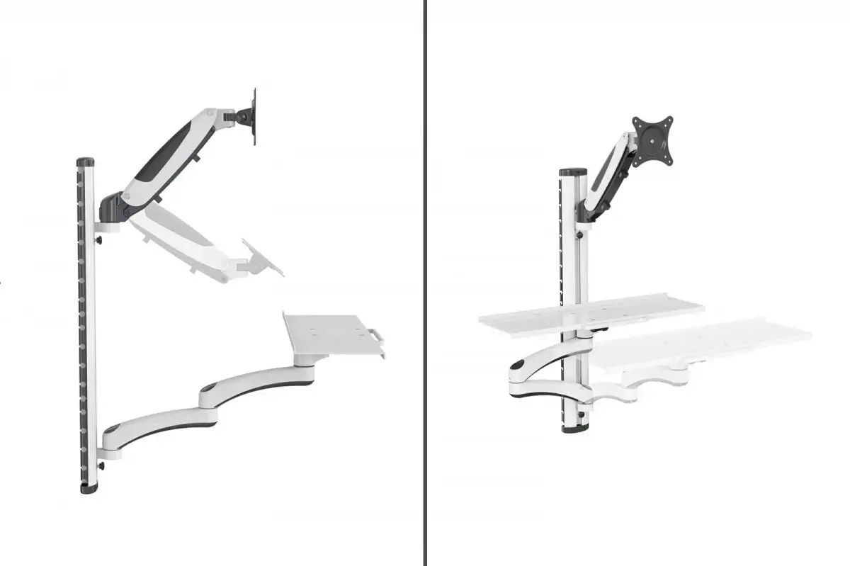 Viena sieninė rankena 1xLCD + klaviatūra, maks. 32 colių ir 8 kg pakreipimas ir pasukimas 360° (PIVOT)