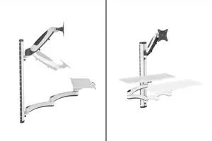 Viena sieninė rankena 1xLCD + klaviatūra, maks. 32 colių ir 8 kg pakreipimas ir pasukimas 360° (PIVOT)