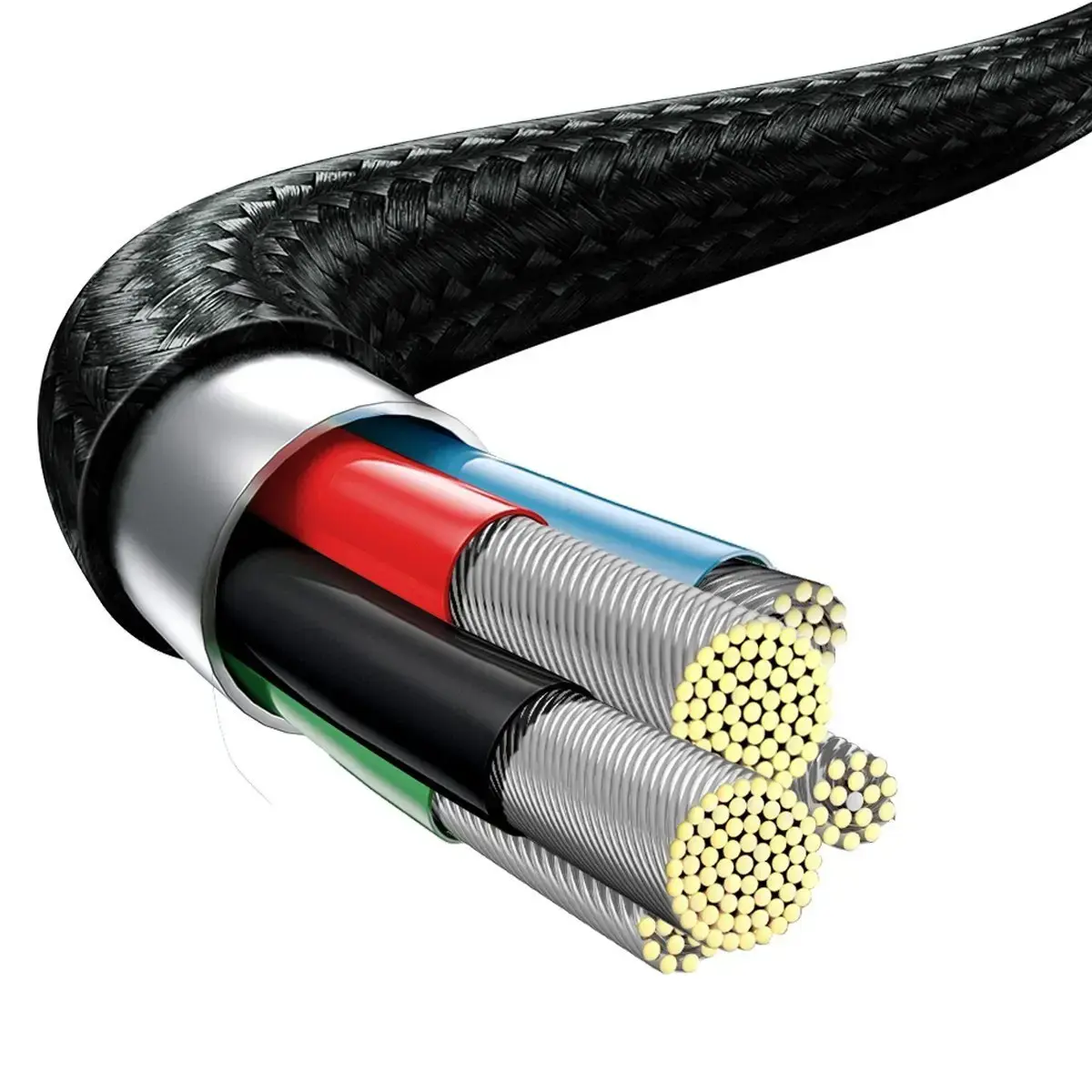 "Baseus Rapid" serijos "3-in-1" USB-C kabelis M+L+T 20W 1,5 m juodas (juodas)